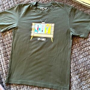 Uniqlo Olive Graphic Tee with Spy x Family Design